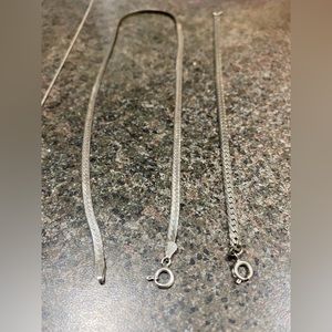 2 Silver Necklaces & A Chainlet